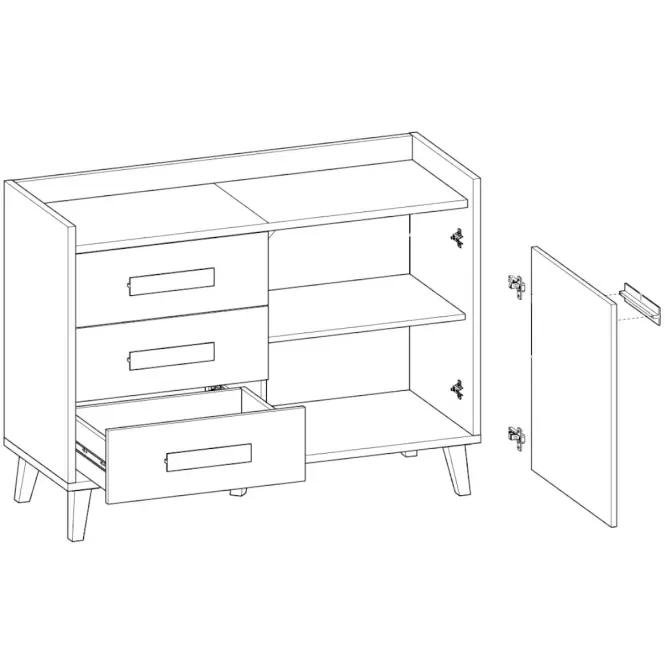 Komód W6 Werso Riviera/Fehér/Antracit,3