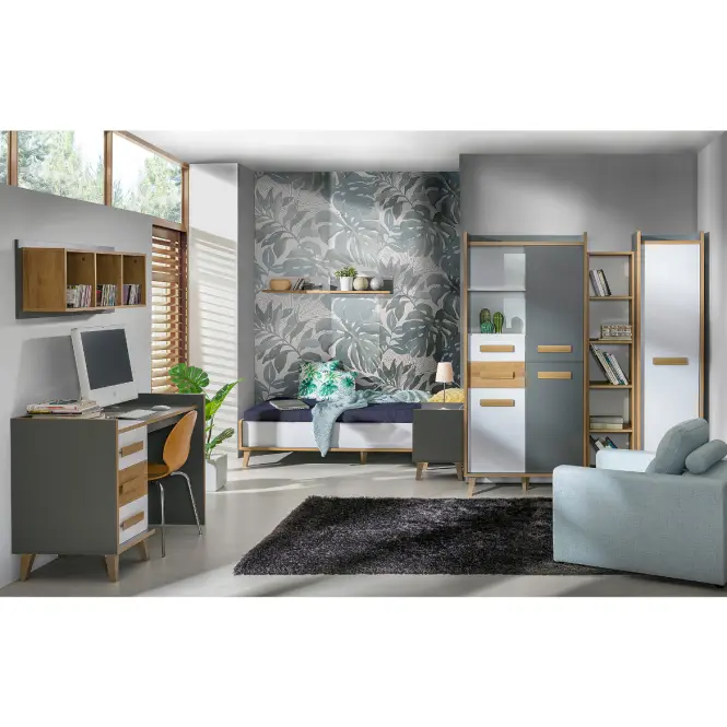 Íróasztal W8 Werso Riviera/Fehér/Antracyt,8