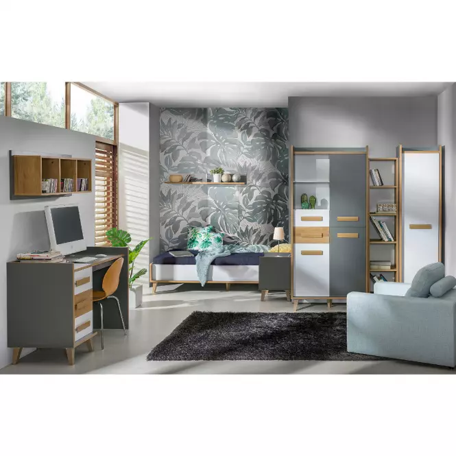 Ágy konténerrel W10 Werso Riviera/Fehér/Antracyt,10