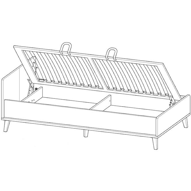 Ágy konténerrel W10 Werso Riviera/Fehér/Antracyt,3