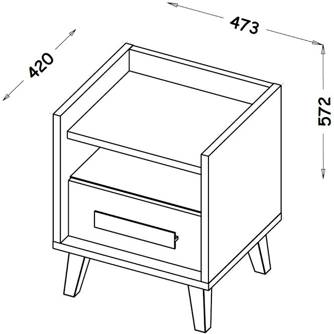 Éjjeliszekrény W11 Werso Riviera/Fehér/Antracyt