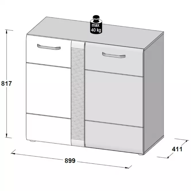 Komód Locarno  2D LCRK221-N92,3