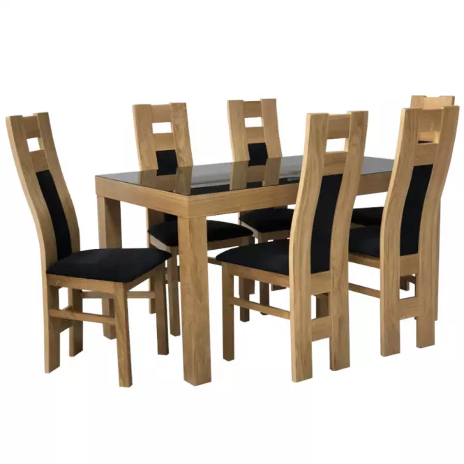 Asztal St-630 140x80+40 Br-229 Lacobel Fekete