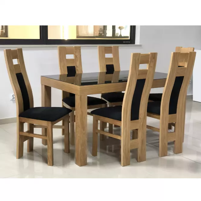 Asztal St-630 140x80+40 Br-229 Lacobel Fekete