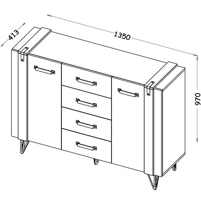 Komód Lofter 2D4S LO5