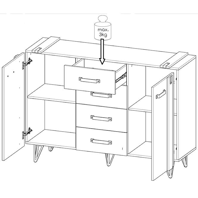 Komód Lofter 2D4S LO5