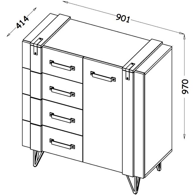 Komód Lofter 1D4S LO6