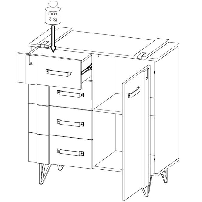 Komód Lofter 1D4S LO6