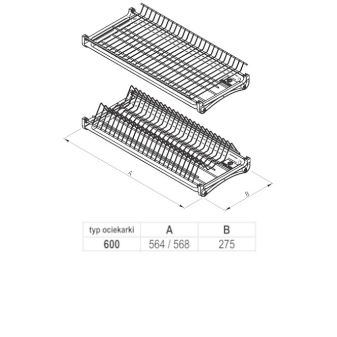 Csepegtető tálca STANDARD 3 60 Króm