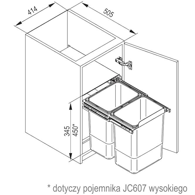 Hulladéktartály JC607 alacsony