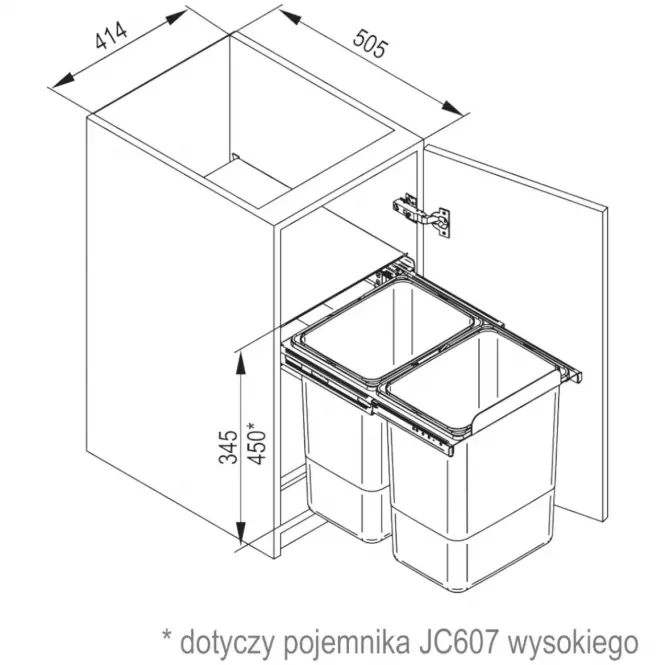 Hulladéktartály JC607 alacsony,2