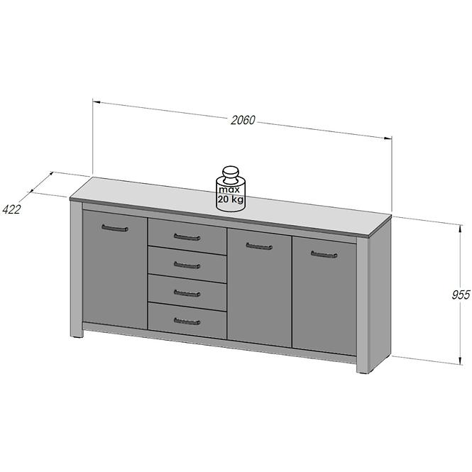 Komód 3D4S Havanna HVNK341-D67