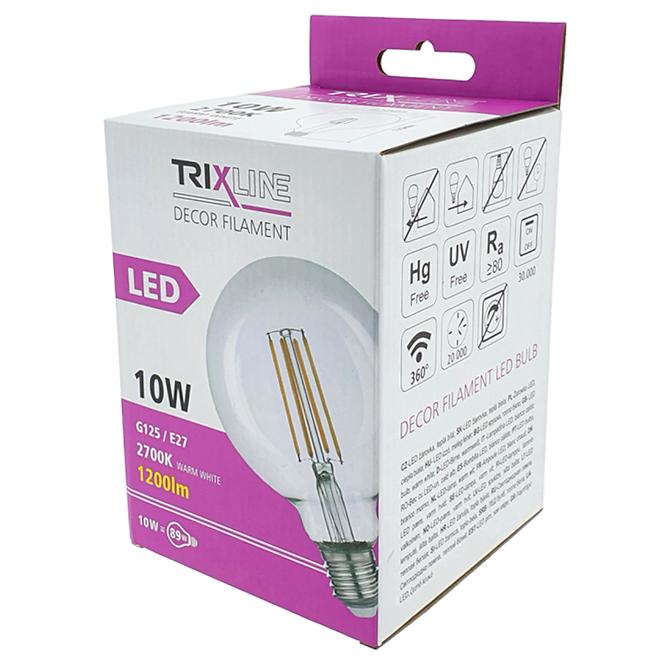 Izzó LED G125 10W E27 2700K Decor Filament