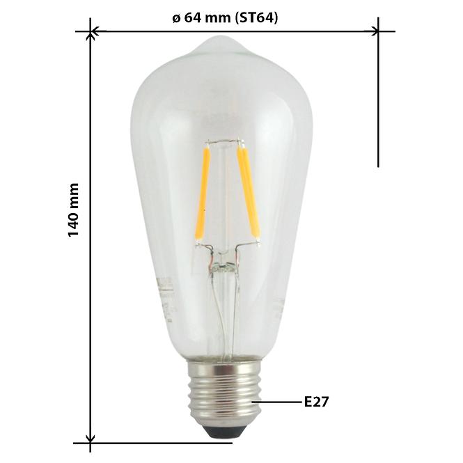 Izzó LED ST64 8W E27 2700K Decor Filament