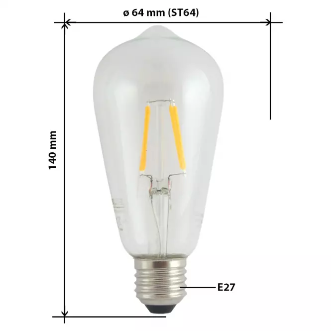 Izzó LED ST64 8W E27 2700K Decor Filament,3