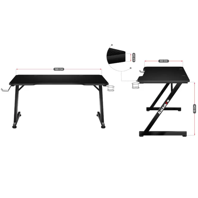 Asztal gamerek számára  HZ-HERO 2.5