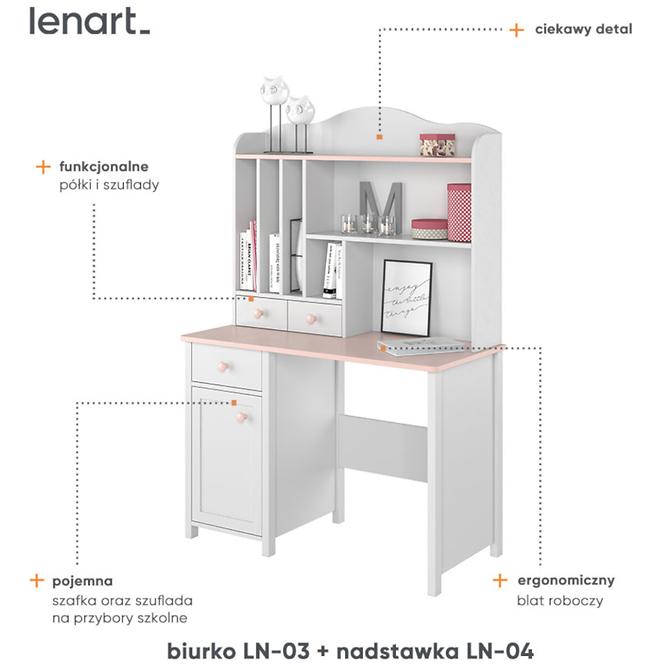 Szekrény Luna LN-04 fehér/rózsaszín