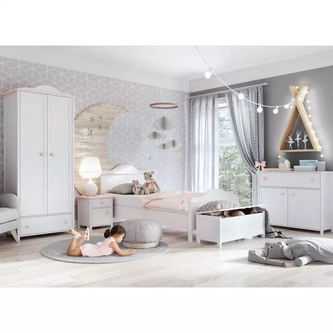 Ágy matraccal  Luna LN-08 fehér/rózsaszín,5