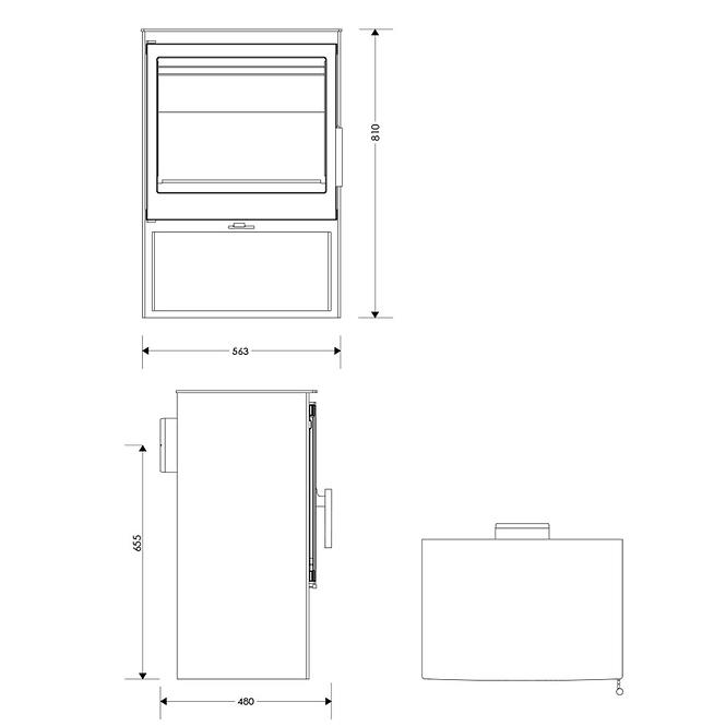 Kandallókályha Bondoufle 7,1 KW Eco Design Panadero