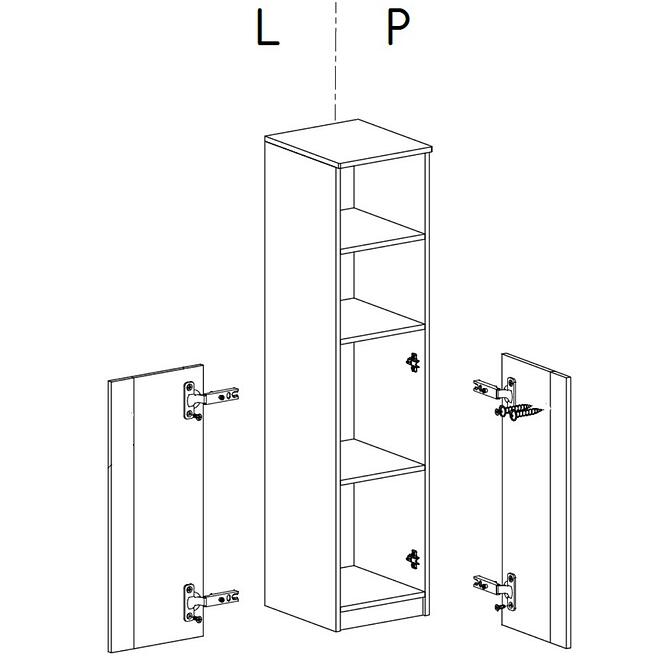 Regál 1D2P Gumi G10 Brilantná fehér/Antracit,3