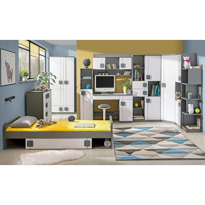 Ágy 195x80 Gumi G13 Briliáns fehér/Antracit,3