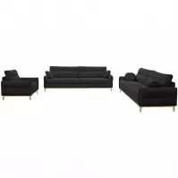 Ülőgarnitúra szett Bellano 3/2/1 Black-Kronos 7 CZ DR.natura