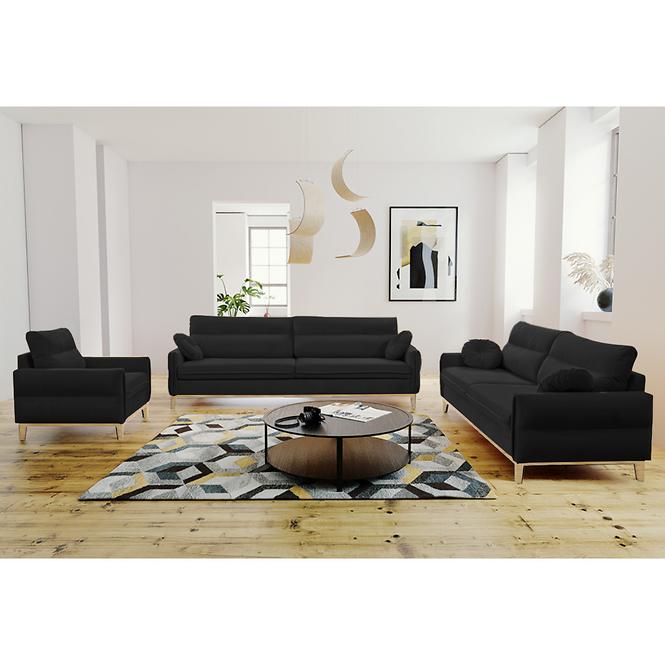 Ülőgarnitúra szett Bellano 3/2/1 Black-Kronos 7 CZ DR.natura
