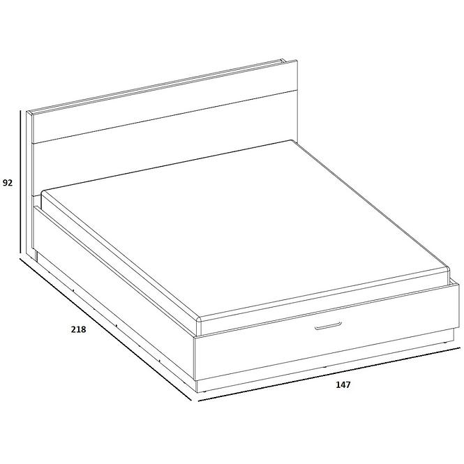 Ágy 140 Dentro DT-02 fehér/tölgy styrling