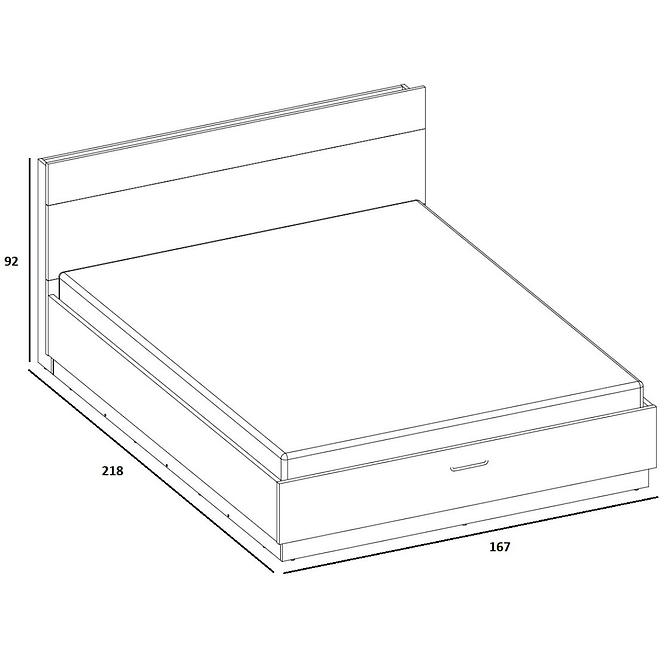 Ágy 160 Dentro DT-02 fehér/tölgy styrling