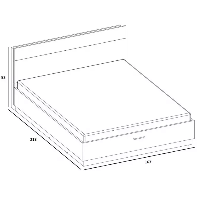 Ágy 160 Dentro DT-02 fehér/tölgy styrling,3