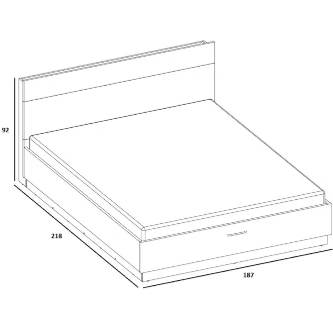 Ágy 180 Dentro DT-02 fehér/tölgy styrling