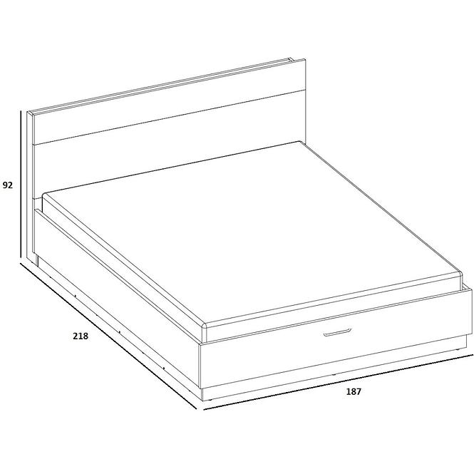 Ágy 180 Dentro DT-02 fehér/tölgy styrling