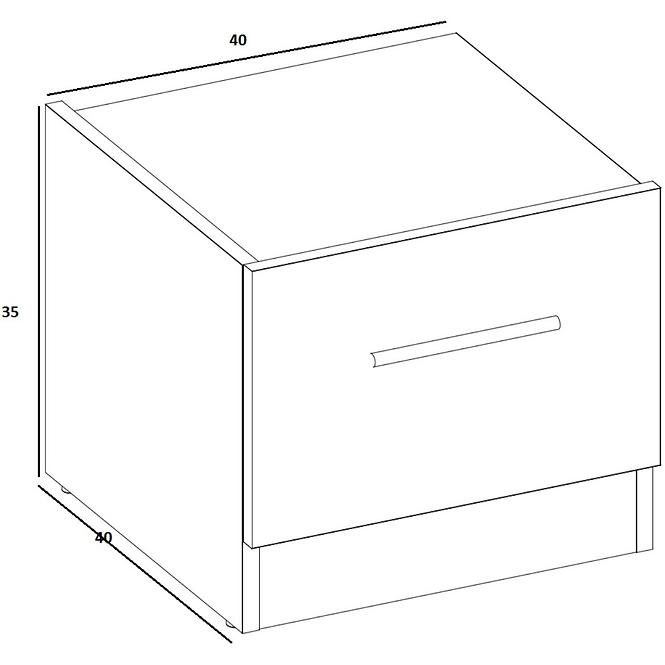 Bal Éjjeliszekrény DT-03L fehér/tölgy styrling