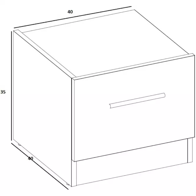 Bal Éjjeliszekrény DT-03L fehér/tölgy styrling,2
