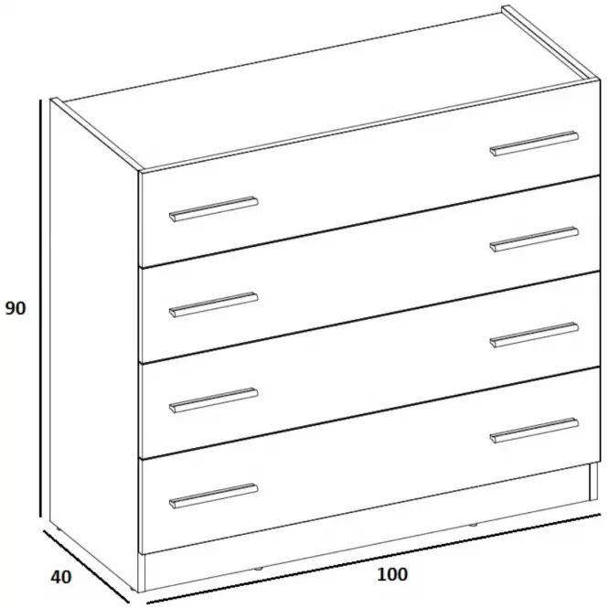 Komód Dentro DT-04 fehér/tölgy styrling,2