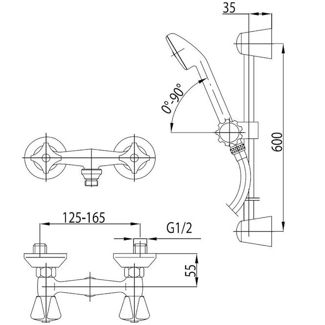 Csaptelep zuhanyhoz Standard,2