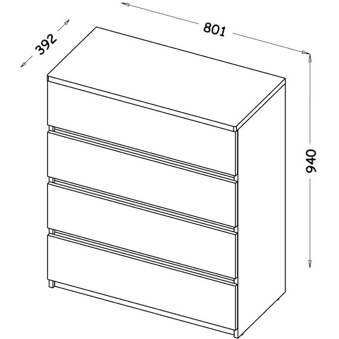Komód Arca 4S AR5 Fehér,2