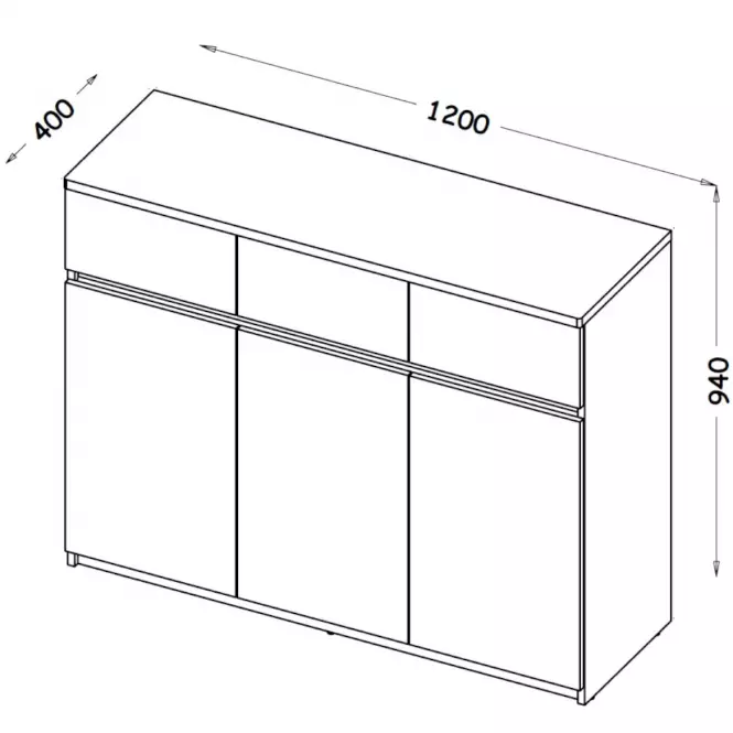 Komód Arca 3D AR6 Fehér