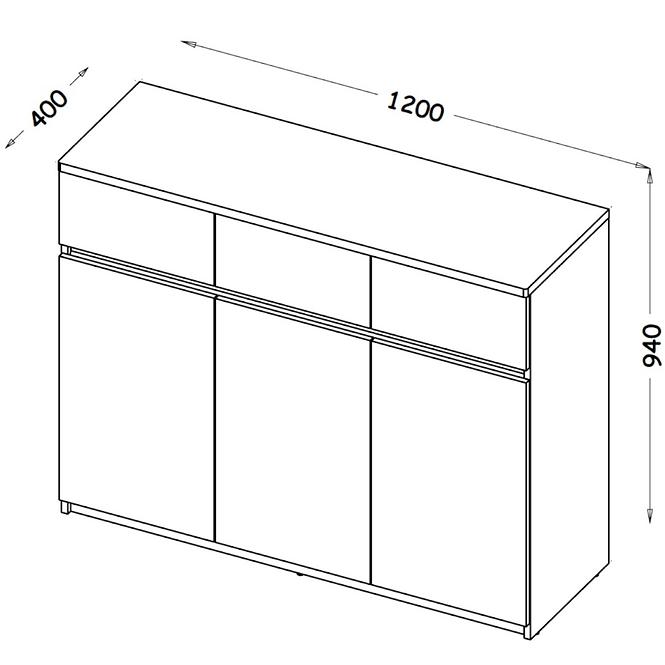 Komód Arca 3D AR6 Fehér