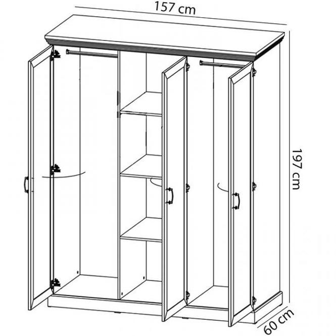 Szekrény S3D Lustro Royal