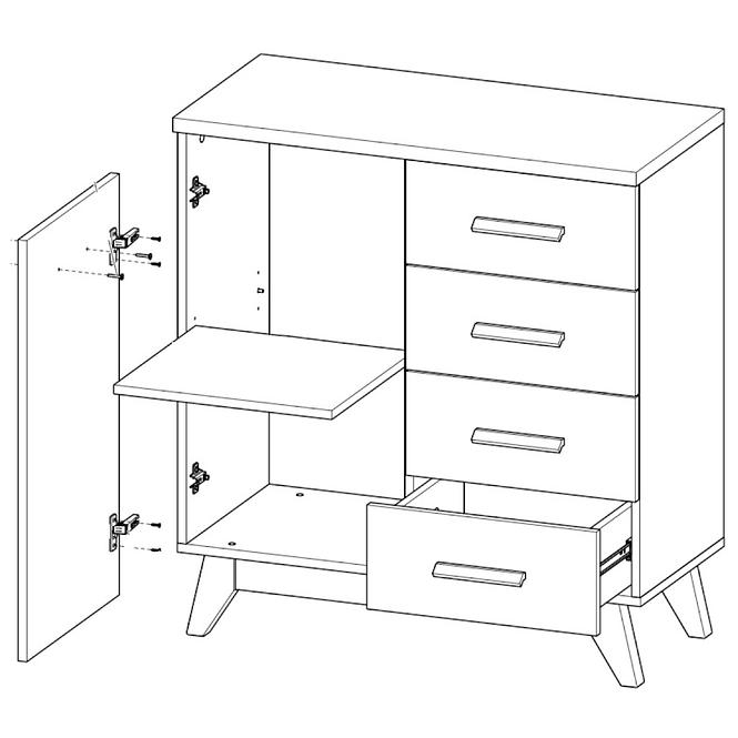 Komód 1D4S Sven SV8 D Nash/fenyő Andersen
