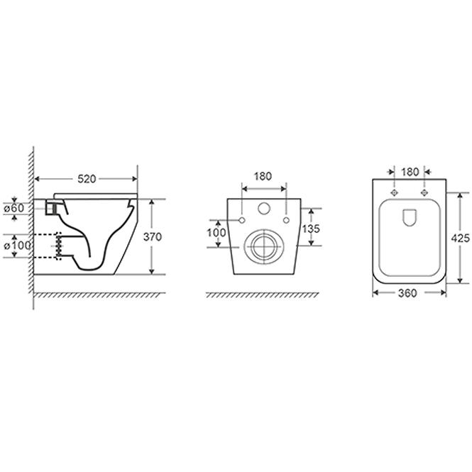 Függő WC Loris lassú záródású táblával
