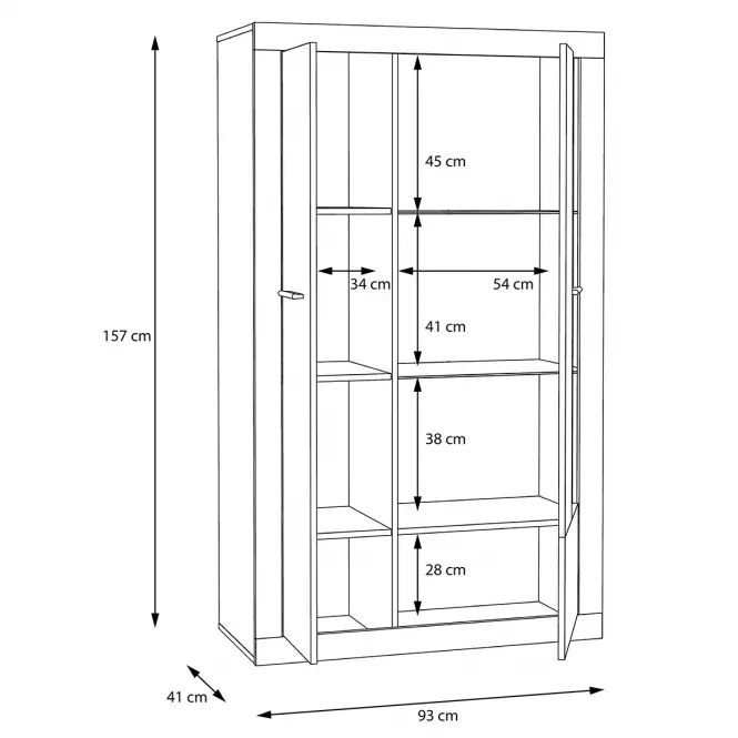 Vitrin 2D Baccio BCCV521 Tölgy Riviera