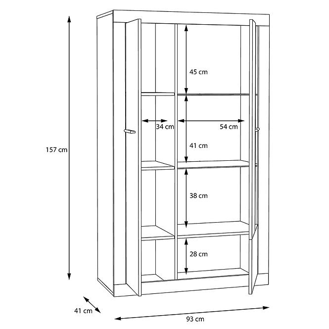 Vitrin 2D Baccio BCCV521 Tölgy Riviera