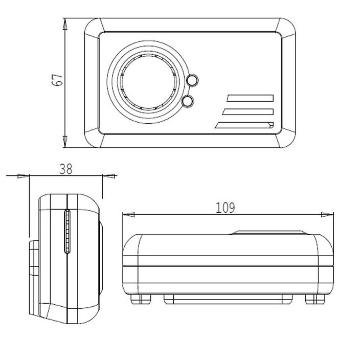 Szén-monoxid-érzékelő CO-9B-PLT,3