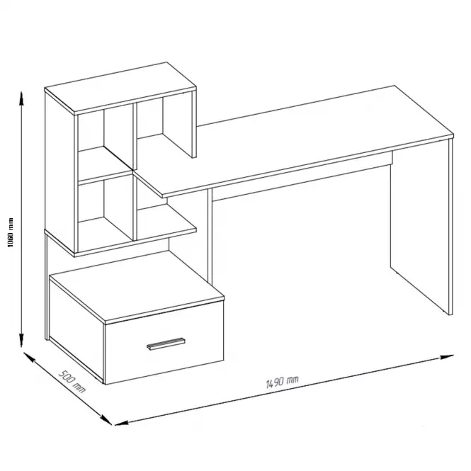 Íróasztal Stil 3 votan/fehér,3