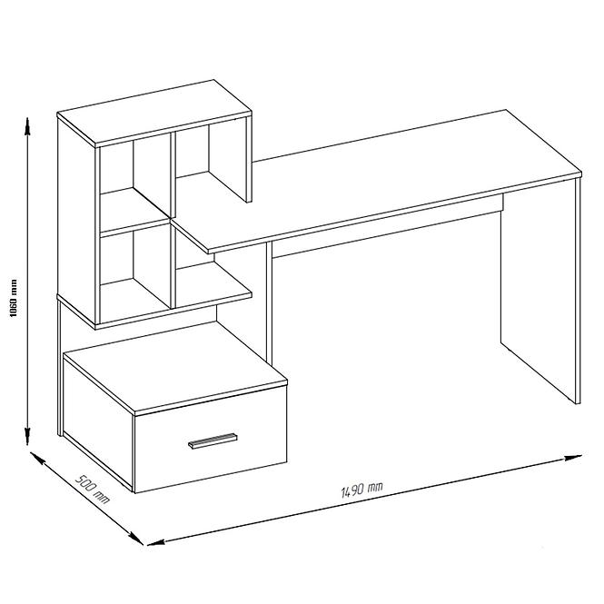 Íróasztal Stil 3 votan/fehér,3