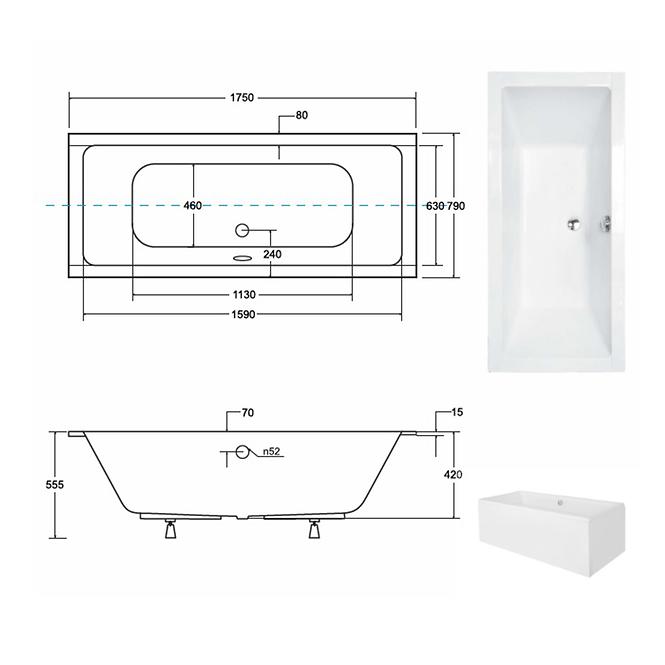 Kád Quadro Slim 175/80