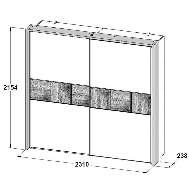 Szekrény sín Jakobina 220 LUXZ02B2-D76