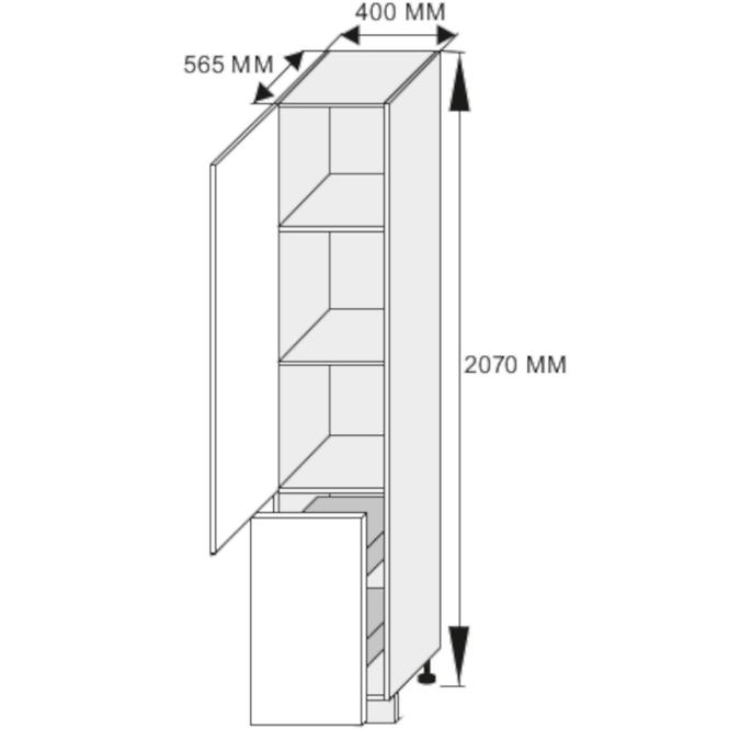 Konyhaszekrény Malmo Permbroke 2D14K/40  lava+KARGO
